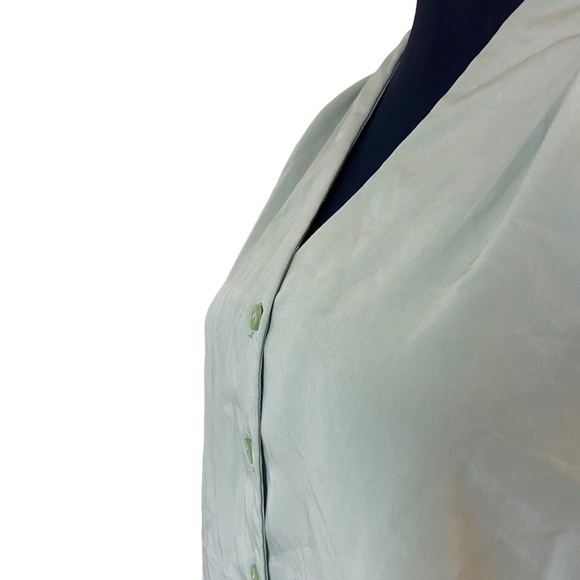 Vintage 80’s Jacklyn Smith Collectibles Light Green Button Up Vest - Picture 5 of 9